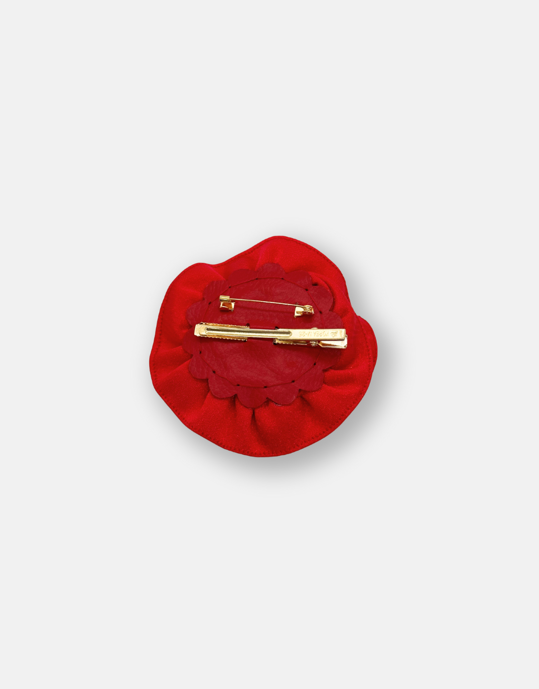 J ROSE BROOCH RED