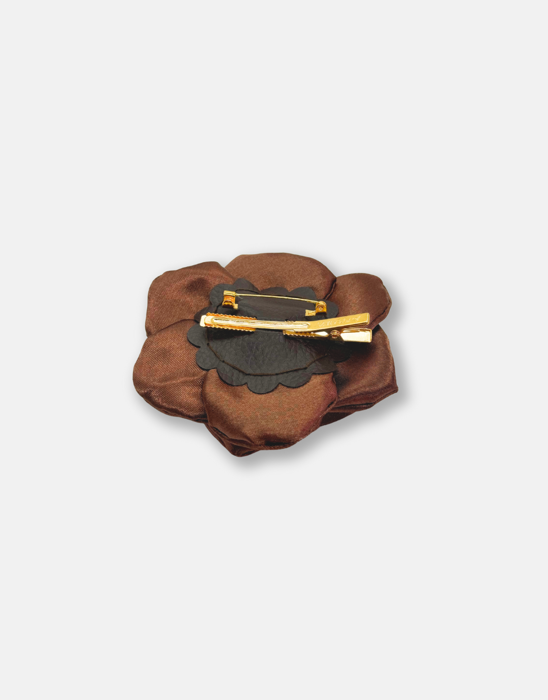 K ROSE BROOCH BROWN